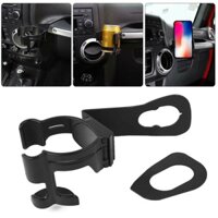 Dro- Giá đỡ cốc Hiệu suất ổn định Đa chức năng Màu đen 2 trong 1 Cốc uống nước Giá đỡ điện thoại cho Jeep Wrangler JK 2012-2018