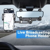 Dro- Giá đỡ điện thoại gương chiếu hậu ô tô để điều hướng Selfies Phát sóng trực tiếp Giá đỡ điện thoại ô tô có thể thu vào đa chức năng