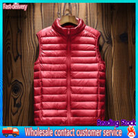 Dro _ Men Áo khoác ngoài không tay nam Áo Vest mùa thu Áo Vest Cotton chần bông nhẹ có túi Áo khoác không tay sành điệu dành cho người mua Đông Nam Á