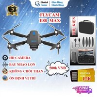 Drone E88 MAX tập bay giá rẻ, máy bay điều khiển không chổi than bền bỉ, plaicam, plycam camera HD