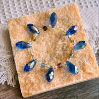 [drop water] Vòng tay giọt nuớc pha lê xanh độc đáo