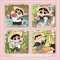 [DSDP] Gương nhỏ Crayon Shin-chan tại chỗ mang theo gương trang điểm cầm tay cho học sinh gương gấp chất lượng cao dễ thương gương trang điểm kiểu instagram trang điểm sinh viên tiệc sinh viên nhân viên văn phòng bạn học bạn bè quà sinh nhật