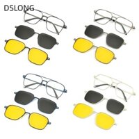 Dslong Kính chống ánh sáng xanh Kính mắt Tầm nhìn ban đêm Kính máy tính kim loại phân cực