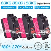 Dsservo servo mô-men xoắn cao servo chống nước 60Kg 80Kg 150Kg 1 / 5 1 / 6 servo 8.4V Kim loại kỹ thuật số cho xe Redcat HPI Baja 5B SS RC