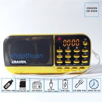 DT10334 Loa thẻ nhớ Craven CR-836S - 2 Pin - Nghe Thẻ Nhớ, USB,FM Radio - Có Đèn Pin