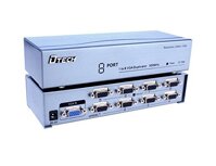 DTECH 1 in 8 Out Powered VGA Splitter 8 Port Video Distribution Box 500MHz High Resolution 1080p for Multiple Monitor Screen Signal Copy