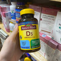[ĐỦ BILL 12/26] Viên uống bổ sung Vitamin D3 1000 IU Nature Made 650 Viên của Mỹ