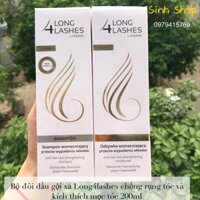 (đủ bill) Combo Dầu Gội Đầu và Dầu Xả Long4lashes Chống Rụng Tóc Giúp Mọc Tóc 200ml