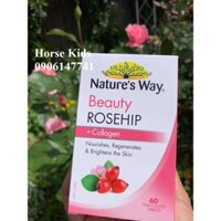 (Đủ bill) Viên Dưỡng Trắng Da Nature's Way Beauty Rosehip + Collagen 60 viên