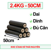 (Đủ Cân) Màng PE Đen 2.4Kg 50Cm Lõi Mỏng, Dai, Dính, Bọc Hàng - Màng Chít, Màng Co, Màng Nilon
