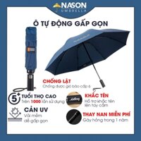 Dù che mưa gấp gọn Nason Umbrella, ô dù gấp gọn che nắng che mưa, ô tự động gấp ngược siêu chống nước khắc tên cá nhân