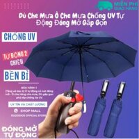 Dù Che Mưa Ô Che Mưa Trong Suốt Tự Động Đóng Mở Gấp Gọn Chống Thấm Và Tia UV - Hàng chính hãng dododios - 10 Nan Xanh Than