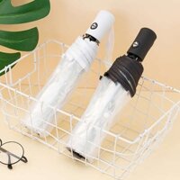 Dù Gấp Ba Khúc Trong Suốt Màu Trắng Cỡ Lớn Phong Cách Nhật Bản