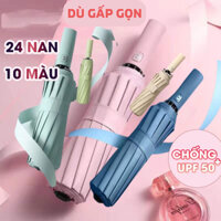 Dù Gấp Tự Động 2 Chiều 24 Xương - ô dù che mưa đi nắng mở tự động gấp nhỏ gọn cầm tay đi du lịch .