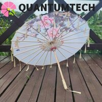 Dù giấy dầu cổ điển QUANTUMTECH, Dù tua rua vải lụa cầm tay phong cách Trung Quốc, Dù múa cổ xưa chống mưa trang trí 70cm Hanfu Photography Prop