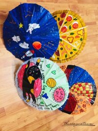 Dù giấy dầu trang trí - Pizza (40cm)