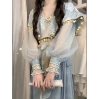 Du khách mây phong cách kỳ lạ bầu trời bay cải tiến Hanfu công chúa Tianzhu phong cách miền Tây Han Element mùa xuân hè bán chạy