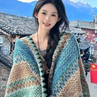 Du lịch Mặc Áo Choàng Khăn Choàng Khăn quàng cổ Lhasa nữ mặc áo choàng đồng cỏ Thanh Hải