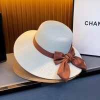 Du Lịch Mùa Hè Bên Biển Lớn Vành Che Nắng Mũ Đi Biển Nơ Mũ Chống Nắng