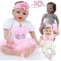 {Đủ mẫu Cười 2 răng} Búp Bê Tái Sinh Thân Gòn Mềm Mại Cười 2 răng 55 cm = 22 inch NPK Reborn Vinyl Doll