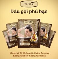 Đủ Màu Dầu Gội Nhuộm Tóc Đen & Nâu, Phủ Bạc 100 Thảo Dược Siêu Dưỡng M.PROS 25ml - M1 - ĐEN