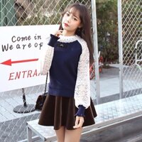 (đủ màu)Áo len nữ phối ren  cá tính phong cách Korea   그래서  뭉친 있도록
