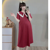 (Đủ size 45-100kg)Váy bầu,đầm bầu bigsize cổ lá cực xinh