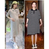 (đủ size 50-110kg)Váy bầu,đầm bầu cổ đức,chất cotton cực đẹp