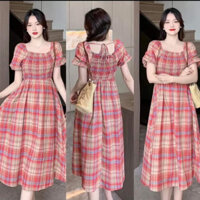 (Đủ size đến 100kg) váy bầu, đầm bầu kẻ Bigsize chất thô đũi thiết kế chị sau lạ mắt