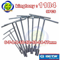 (ĐỦ SIZE) Tay tuýp chữ T 9 cây Kingtony 1184 (6-7-8-9-10-12-13-14-17mm)