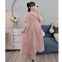 Đủ size từ 50-100kg- Váy bầu,đầm bầu bigsize phối cúc cực xinh