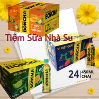 [ĐỦ VỊ] Thùng 24 Chai Trà BONCHA vị Chanh/ Tắc Mật Ong/ Việt quất chai 450ml (Date xa)
