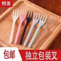 Đũa ăn tráng miệng dùng một lần, đũa trái cây, đũa bánh sinh nhật, đũa nhựa, đũa nhỏ trong suốt, đũa ba ngạnh đóng gói riêng lẻ
