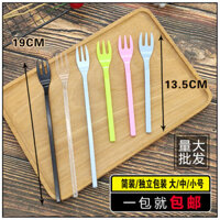 Đũa ăn tráng miệng dùng một lần, đũa trái cây, đũa bánh sinh nhật, đũa nhựa, đũa nhỏ trong suốt, đũa ba ngạnh đóng gói riêng lẻ