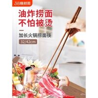 Đũa dài chống dầu, chịu nhiệt độ cao, đũa gỗ cho món lẩu, đũa cực dài, đũa đặc biệt cho bếp, đũa múc mì, gỗ đàn hương đỏ, đồ gia dụng