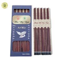 Đũa Gỗ Cao Cấp - Đũa Gỗ Cẩm Lai Ghép Đầu Đen - Đồ Gỗ Nhà Bếp Thương Hiệu Trường Sơn 10 Đôi  Hộp -  Hộp 5 Đôi