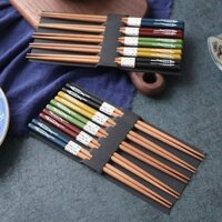Đũa Gỗ Hạt dẻ Phong Cách Nhật Bản Dùng Cho Gia Đình Đũa Cặp Đôi Cao Cấp Dành Cho Gia Đình Khác Biệt, Một Người Đặc Biệt, Một Đũa 5 Bộ Đôi Để Bảo Vệ Môi Trường