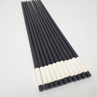 Đũa gỗ mun sừng cao cấp đầu vuông gắn sừng - bộ 10 đôi