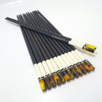 Đũa gỗ Mun Sừng cao cấp đầu trong gắn sừng- bộ 10 đôi - đũa gỗ cao cấp