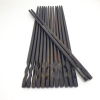 Đũa gỗ mun sừng đầu tròn cao cấp thiết kế chống lăn - bộ 10 đôi