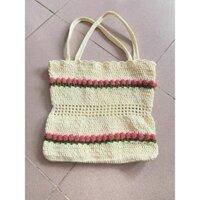 Dưa Hấu Crochet🍉 - mẫu túi tote kết hợp với hoa tulip siu xinh