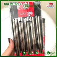 Đũa inox 304 hàn quốc chống trơn trượt cao cấp  (bộ 5 và 10 đôi) LỖI 1 ĐỔI 1