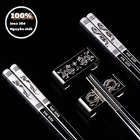 Đũa inox Nhật Bản siêu bền,loại cao cấp - Sang trọng (khắc rồng)