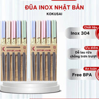 Đũa Inox Nhật Bản Vỉ 5 Đôi Kokusai 23.5cm NDCK-13