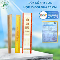 Đũa Kim Giao Cúc Phương Vườn Đặc Sản ( Hộp 10 đôi dài 25cm - Đũa đầu Vuông ) Đũa ăn cơm gỗ cao cấp