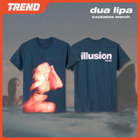 Dua Lipa Illusion Merch Áo Thun Cotton Plus Size Vintage Thời Trang Nam Nữ In Hình Tay Ngắn Bông Tai Kẹp Mùa Hè Sinh Viên Đường Phố Áo Sơ Mi Tee