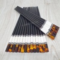 Đũa Mun Sừng đầu tròn gắn sừng - bộ 10 đôi