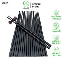 Đũa Nhật Gỗ Mun Sừng Cao Cấp HAHANCO Đầu Gắp Thon Nhỏ [CTL761] Hộp 10 Đôi