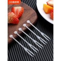 Đũa trái cây dùng một lần, đũa nhựa trong suốt nhỏ, đũa trái cây, đũa tráng miệng, đũa bánh ngọt, đũa đĩa trái cây, đóng gói riêng lẻ