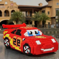 Đua xe McQueen, Lego chặn đồ chơi câu đố 3D của trẻ em, đồ trang trí phòng khách